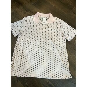 NWT! Goodfellow & Co Mens Pink Print Polo Shirt Size XL Casual Short Sleeve